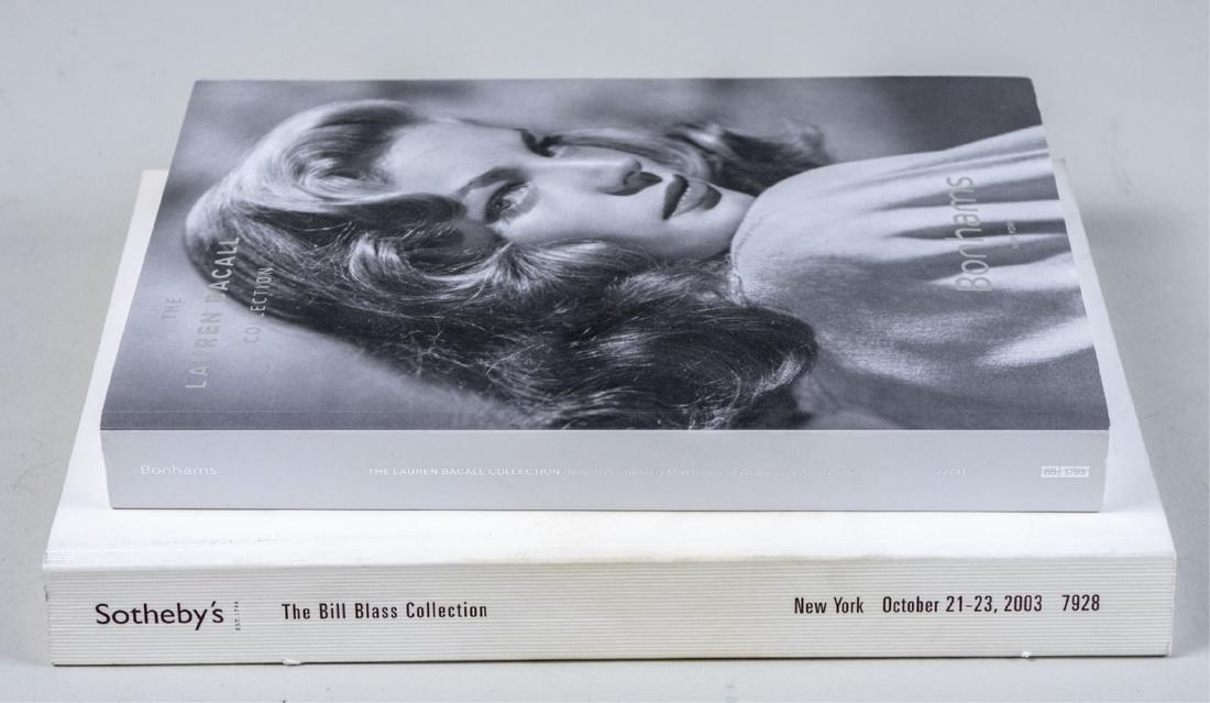 Two Collectable Auction Catalogs: Including The Lauren Bacall Collection, Bonhams, New York, March 31 and April 1, 2015, and The Bill Blass Collection, Sothebys, New York, October 21 to 23, 2003. Notice to bidders: Condition reports a