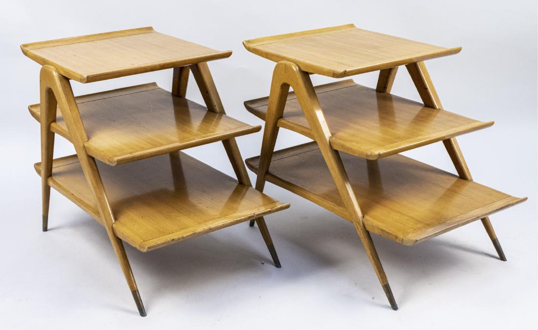 Pair of Mid Century End Tables: Details coming soon Notice to bidders: Condition reports and additional photographs are provided by request as a courtesy to our clients, as such any condition report is only an opinion and should not