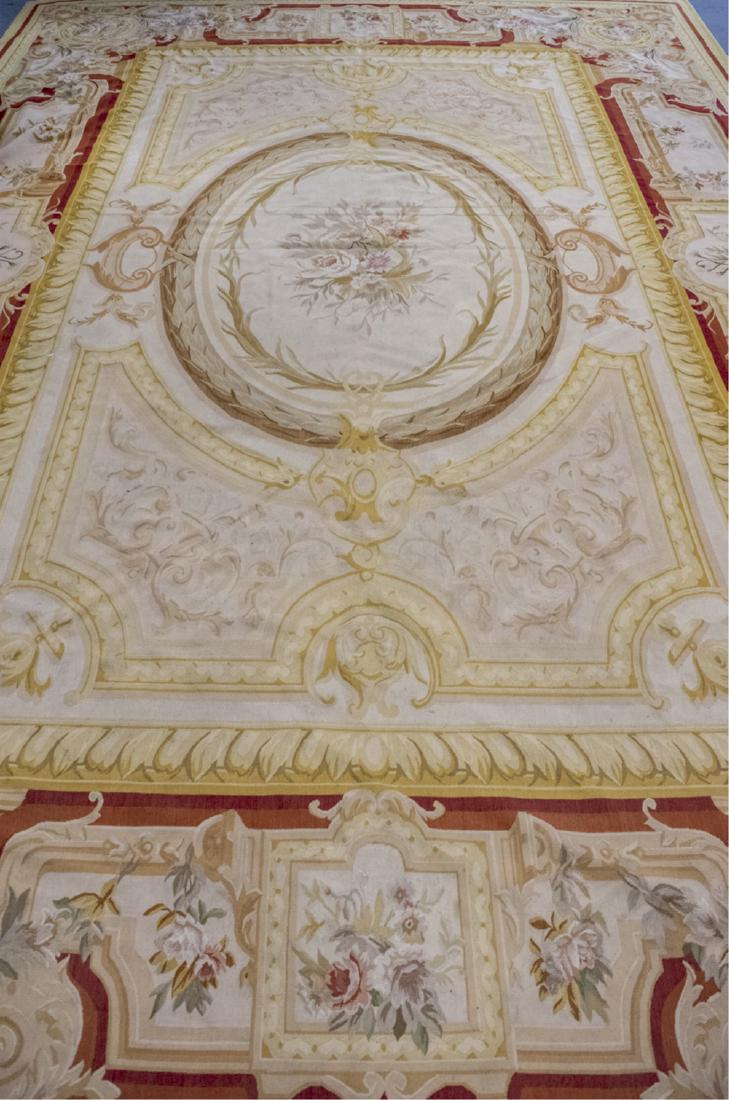 Aubusson Carpet: 16 feet 2 inches x 11 feet. Notice to bidders: Due to the nature of this particular online sale, the lots offered may not be available for detailed condition reports or additional photography. The abs