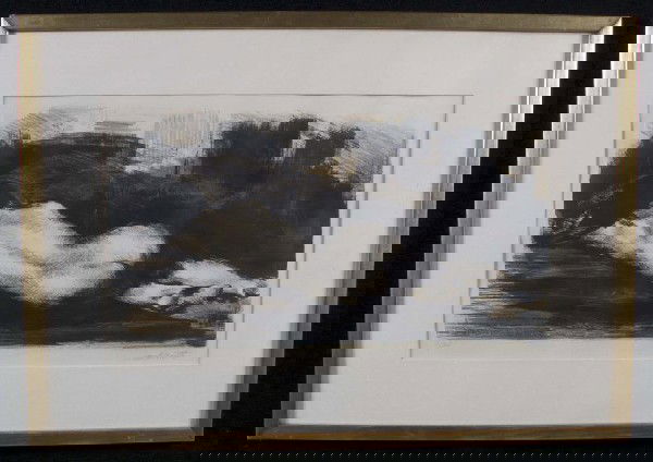 Jan de Ruth (Am. 1922) Reclining Nude: Lithograph 7/30, signed l.r. 12 x 21