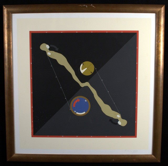 Ernest Trova (Am 1927-2009) Standing Man Rotation: Lithograph, signed in pencil l.r. also signed PP. 36 1/2 x 36 1/2 inches.