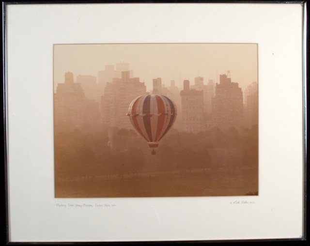 Ruth Orkin: Photograph of Hot air balloon over Central park. 15 x 19 1/2 inches