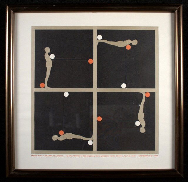 Ernest Trova: Lithograph. 23 x 23 1/2 inches.