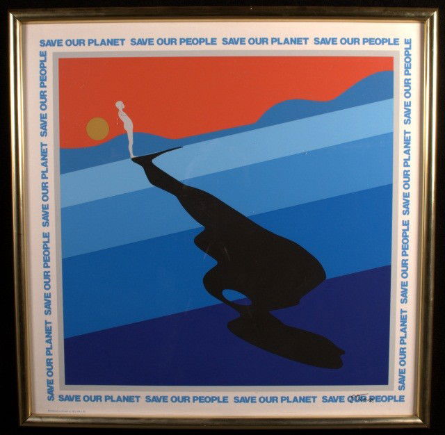 Ernest Trova (Am 1927-2009): Lithograph. 34 1/2 x 34 1/2 inches.