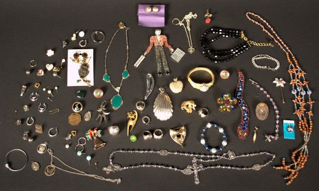 Miscellaneous Group of Vintage Jewelry *: Including Miriam Haskell, Monet. Carolee, Parker bracelet watch, Sarah Coventry, and some Mexican silver jewelry.