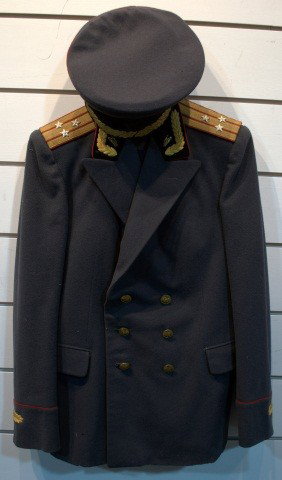 Soviet Colonel Uniform: Slate Blue with rep piping. Circa 1950