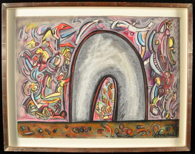 Antonio Amaral (Sal Paulo 1935) Abstract Landscape: Antonio Henrique Amaral (Sao Paulo, 1935) Abstract Landscape, 1981 gouache on paper, signed, dated 81, lower right, inscribed center "No Bu- Tan-Tan" 22 x 30 inches.