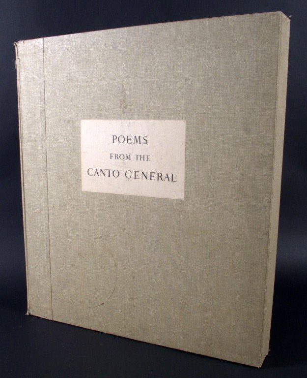 Pablo Neruda Poems for the Canto General: Presentation of a selection of complete poems and stanzas from poems by the great Chilean poet, translated from the Spanish by Ben Belitt, introductory text by the printer Francois Mourlot, missing th