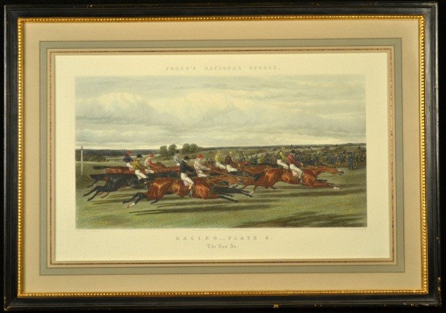 J. F. Herring Senr. The Run In: Fore's National Sports - Racing Plates Engraved by H. Harris and W Summers, published in London. 1866. 18 x 30 inches.