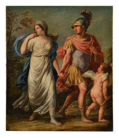 Continental School Roman Escort: Early 19th century, oil on canvas. 27 x 23 inches.