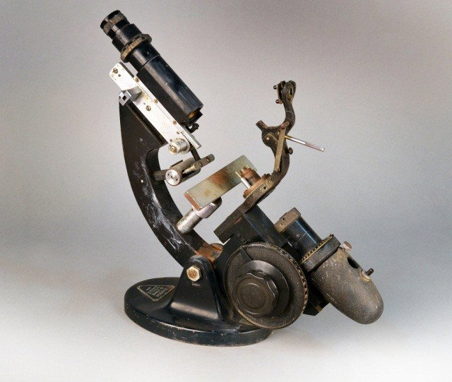 Bausch & Lomb Microscope: Bausch & Lomb Optical Co. Rochester N.Y. U.S.A. Serial # TC2583, 115 volts, 6 watts, Type and CSA App. # illegible. Height 16 1/2 inches. Note: Removed From The Steinway Mansion