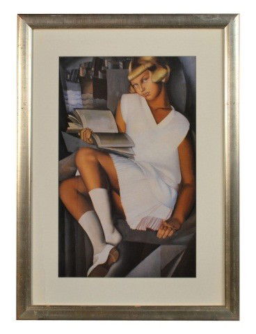 Tamara de Lempicka (Pol. 1898-1980) Kizette: Kizette en Rose, print. 26 x 16 inches.