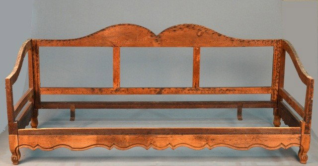 Louis XV Style Oak Daybed Frame: 19th century. Height 36 inches, length 7 feet.