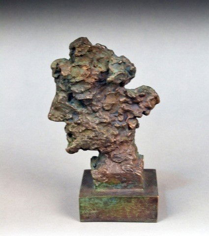Max Weber (Am 1881-1961) Abstract Head: Abstract profile, bronze, signed on the bottom "Max Weber" and dated 1959, and with an incised bird figure, also marked Roman Bronze Works. Height 6 inches.