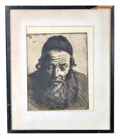 Hermann Struck (Ger, 1876-1944) Rabbi: Lithograph, pencil signed l.r. and numbered l.r. 96/100, dated in the plate 1968. Sight size 13 x 10 inches.