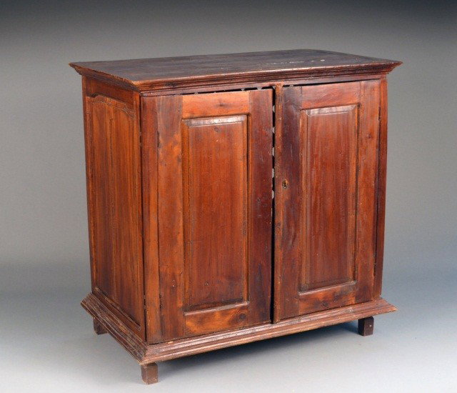 British Colonial Collector's Cabinet: Mid 19th century, height 43 1/2 inches, width 43 inches, depth 26 inches.