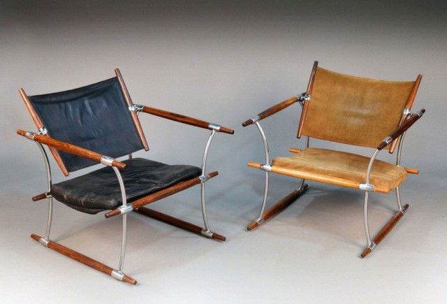 Jens Quistgaard Pair of Rosewood Chairs: Height 29 inches, width 27 inches, depth 26 inches.