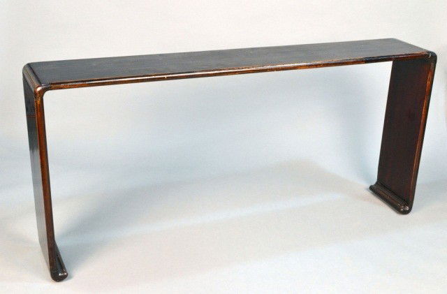 Asian Style Hardwood Altar Table: Of typical form. Height 33 inches, width 70 inches, depth 12 inches.