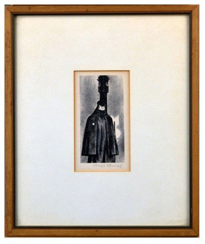 Joseph Hirsch (Am., 1910-1981) The Law: Joseph Hirsch (Am., 1910-1981), "The Law". Lithograph. Signed in pencil. Sight size 5 1/2 x 3 1/8 inches.