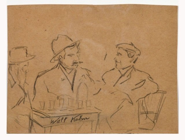Walt Kuhn (American, 1877-1949): Drawing on paper. Signed in pencil (l.l.). Sheet size 7 3/8 x 9 3/4 inches. Unframed.