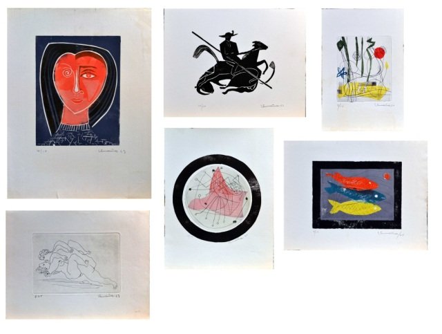 Rafael Alfonso Umaña Mendez (Colombian, 1908-1994): Ten prints. Each is signed in pencil, numbered and embossed 'Umana'. The largest is sheet size 17 3/4 x 133/4 inches. Unframed.