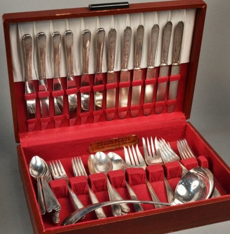 Miscellaneous Assorted Group of Flatware: Including a Tudor silver plated partial service, a punch ladle and miscellaneous other flatware.
