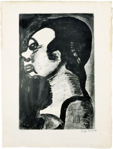 Georges Henri Rouault (French, 1871-1958): Femme hideuse (from Reincarnations du Pêre Ubu) (Chapon/Rouault 14). Aquatint and etching on wove paper. Signed in ink and in plate (l.r.). Numbered in pencil 82/235 (l.l.). Plate size 11 3/4 x 7 3/4
