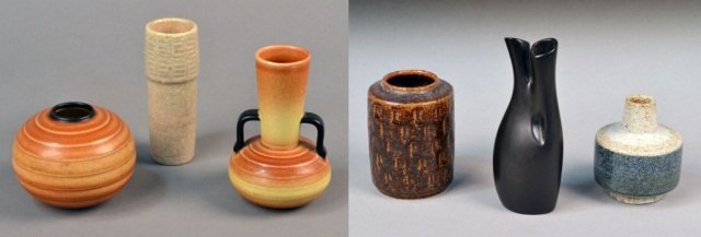 Group of Scandinavian Art Pottery: Various makers and styles.