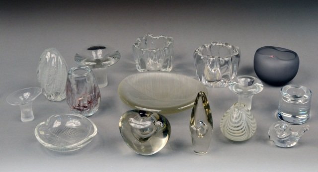 Tapio Wirkkala Art Glass Decorations: Including vases, bowls, etc. All signed.