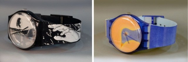 Three Large Novelty Swatch Watches: Each overall length 7 feet. One in as is condition.