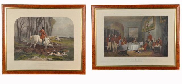 British School (19th Century): Two Sporting Scenes. Engravings. (1) Drawn Blank by T.W. Huffam, 26 1/2 x 32 3/4 inches; (2) The Melton Breakfast by Chas O. Lewis, 24 1/2 x 34 1/2. Both Framed.