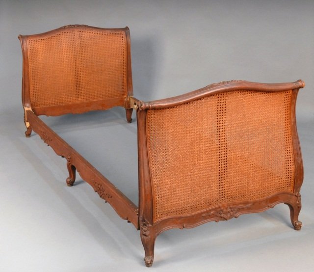 Louis XV Style Fruitwood Daybed: Height 32 inches, width 6 feet, depth 34 inches.