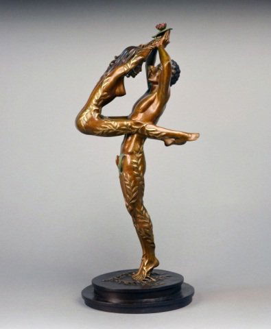 After Romain (Erte) de Tirtoff (Russian,1892-1990): Amants. Bronze. Stamped 181/300, Fine Art Acquisitions, 1980. Height 19 inches.