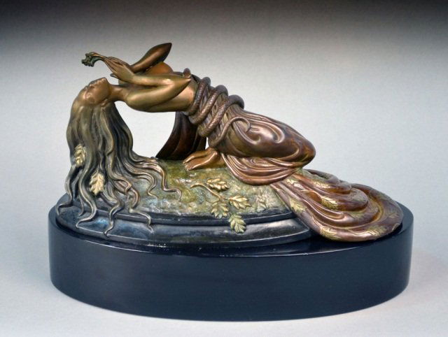 After Romain (Erte) de Tirtoff (Russian,1892-1990): Perfume. Bronze. Stamped A.P. 22/35, Fine Art Acquisitions, 1984. Height 8 inches, width 16 inches.