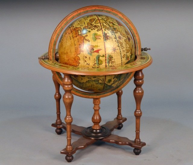World Globe on Stand: Overall height 36 inches.