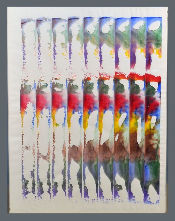 William Ridenhour (American, 20th Century): Untitled. Acrylic on paper, 1972. Signed in pencil (l.r.). Sight size 46 1/2 x 35 inches. Mounted and framed. Provenance: Robert Elkon Gallery, New York, NY.