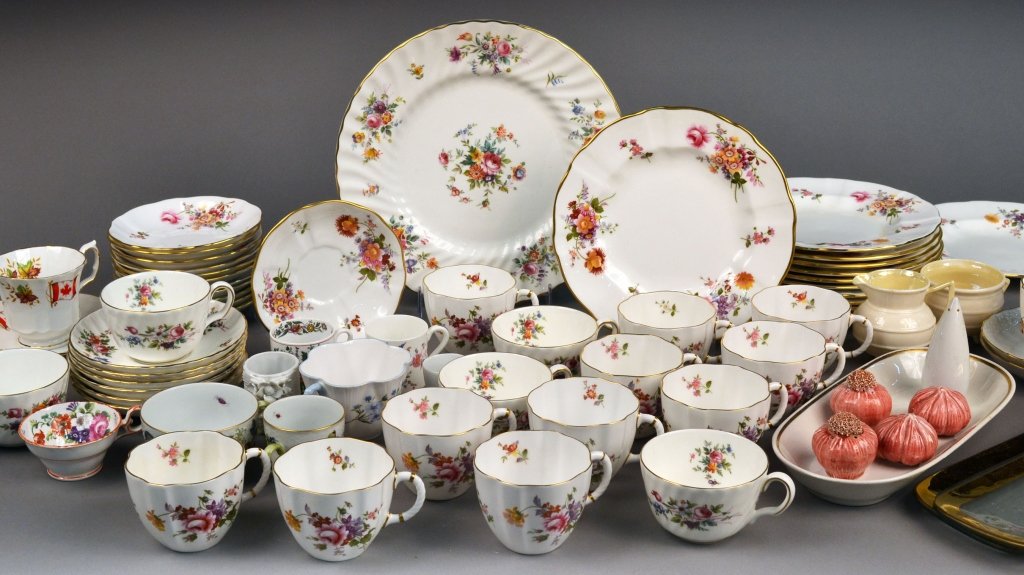 Miscellaneous Group of English Porcelain: Mostly tableware, various makers and patterns, including Minton, Royal Crown Derby, etc.