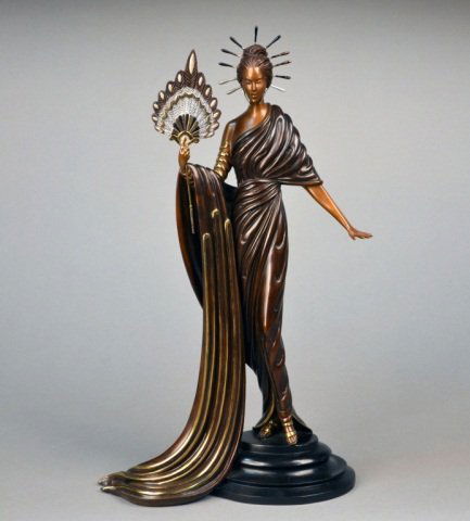 After Romain (Erte) de Tirtoff (Russian,1892-1990): Aphrodite. Bronze. Stamped 218/375, Chalke & Vermilion and SevenArts, 1988. Height 19 inches.