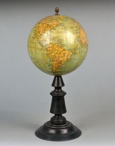 World Globe on Stand: Height 10 inches.