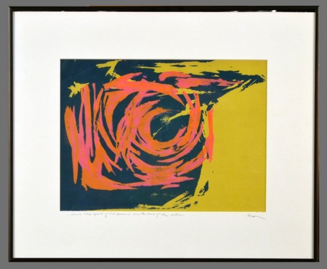 William Meyerowitz (Russian/American, 1887-1981): And the Spirit of God Hovered Over the Face of the Water. Digital print. Signed in pencil (l.r.), titled (l.c.). Sight size 9 1/4 x 12 1/2 inches. Matted and framed.