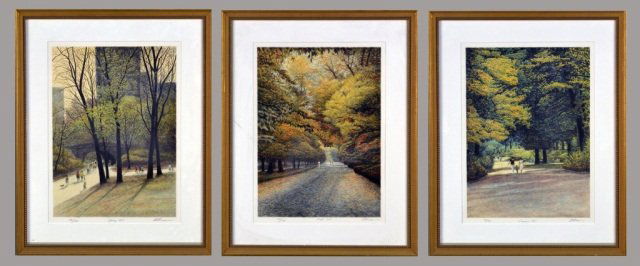 Harold Altman (American, 1924-2003): (1) Spring 1987. Lithograph, 1987. Signed (l.r.), titled/dated (l.c.), numbered 106/285 (l.l.). Sight size 19 1/4 x 14 inches. Matted and framed. (2) Summer 1987. Lithograph, 1987. Signed (l.r.), titl