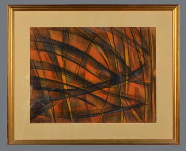 Dorothy Morang (American, 1906-1994): Untitled. Pastel on paper, 1961. Signed and dated (l.l.). Sight size 19 3/4 x 24 1/2 inches. Matted and framed.