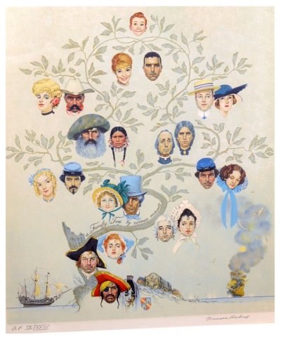 Norman Rockwell (American, 1894-1978): Family Tree. Collotype on paper. Signed in pencil (l.r.), numbered AP IX/XXXV (l.l.). Sight size 27 x 24 inches. Matted and fframed.