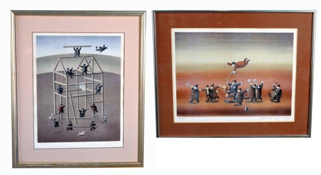 Maris Bisofs (American, 20th Century): Two Lithographs. Both signed (l.r.), numbered (l.l.). Larger sight size 19 x 14 1/2 inches. Both matted and framed.