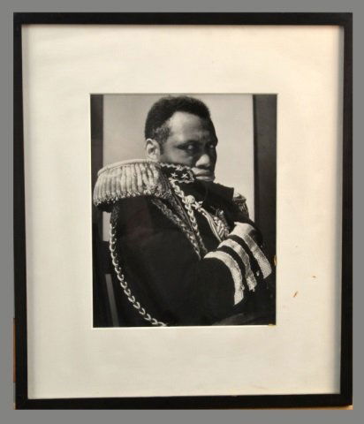 Edward Steichen (American, 1879-1973): Paul Robeson as the Emperor Jones. Silver gelatin photograph, 1933. Sight size 9 1/8 x 7 1/4 inches. Matted and framed.