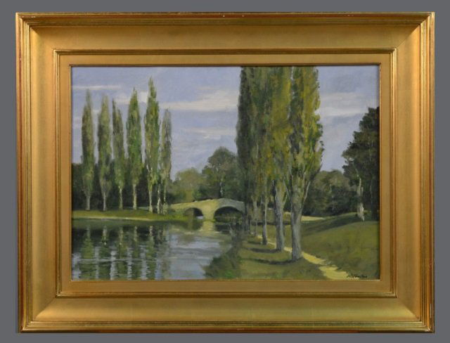 Paul Hamilton (American, b. 1965): Blenheim Garden Grounds. Oil on panel, 2004. Signed (l.r.), titled (verso). Panel size 19 x 27 inches. Framed. Provenance: David Findlay Gallery to current owner.