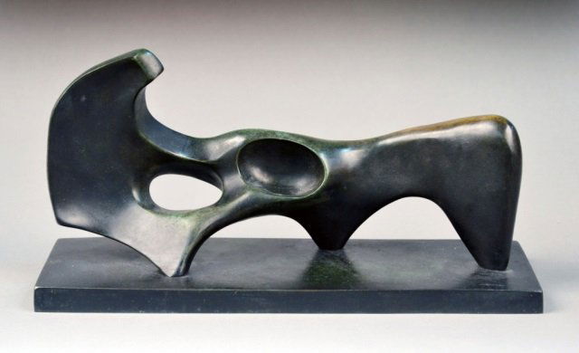 After Henry Moore (Scottish, 1898-1986) *: Reclining Figure: Circle (Bowness, LH 903). Bronze, 1983. Signed and numbered 3/6 on base. Height 5 7/8 inches, with base 6 1/2 inches. Bronze base.