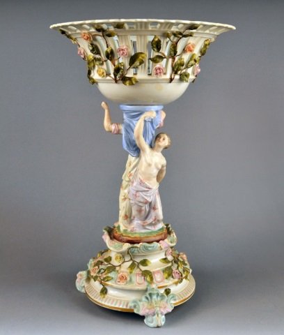 Dresden Porcelain Figural Compote - 2