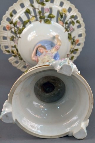 Dresden Porcelain Figural Compote - 3