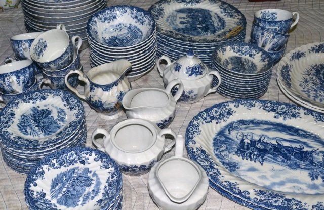 Assembled Transferware Dinner Service